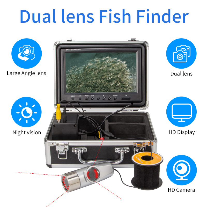 7'' Professional HD Display Two Cameras Fish Finder WF20 Lake/ocean//ice Dual Lens Night Vision Fishing Camera with Sun-visor
7'' Professional HD Display Two Cameras Fish Finder WF20 Lake/ocean//ice Dual Lens Night Vision Fishing Camera with Sun-visor