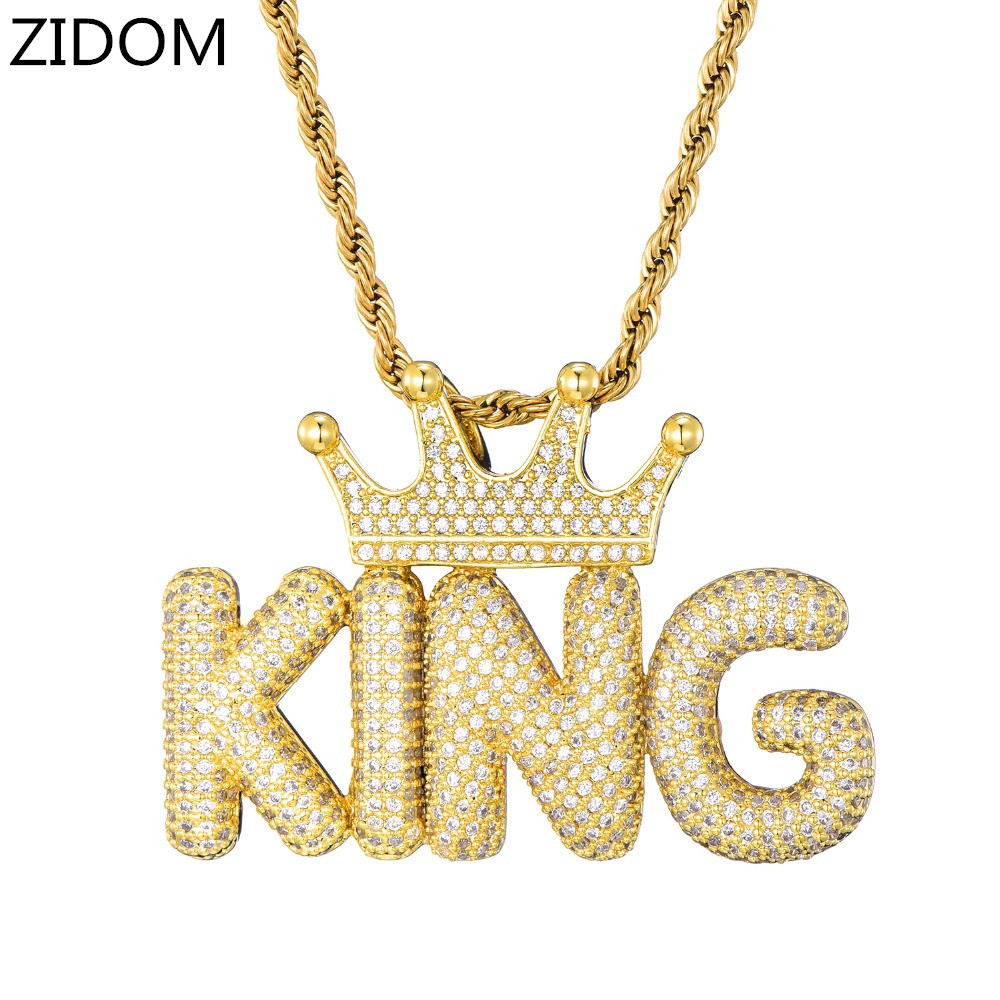 Men Hip hop Crown custom letters Pendant Necklaces with Zircon tennis chain male Hiphop iced out Necklace Unisex jewelry
Men Hip hop Crown custom letters Pendant Necklaces with Zircon tennis chain male Hiphop iced out Necklace Unisex jewelry