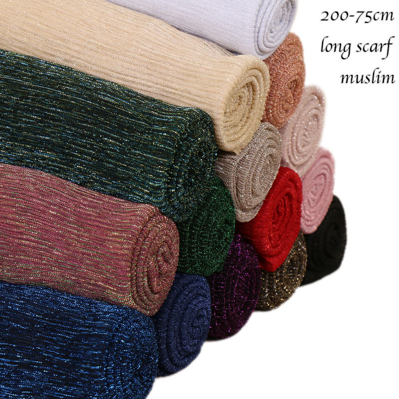 Gold Thread Breathable Shiny Monochrome Female Headscarf Polyester Pleated Solid Color Long Scarf Hijab
Gold Thread Breathable Shiny Monochrome Female Headscarf Polyester Pleated Solid Color Long Scarf Hijab