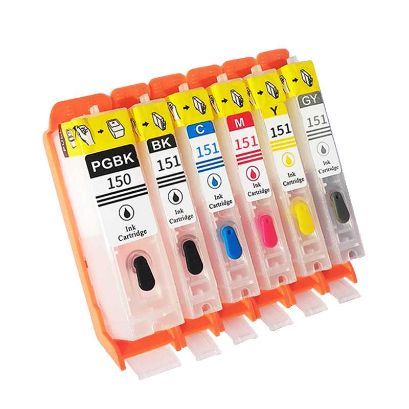 PGI-150 CLI-151 Refillable Ink Cartridge for Canon PIXMA MG5410 MG5510 MG5610 MG6410 MG6610 IP7210 MX721 IX6810 printers
PGI-150 CLI-151 Refillable Ink Cartridge for Canon PIXMA MG5410 MG5510 MG5610 MG6410 MG6610 IP7210 MX721 IX6810 printers