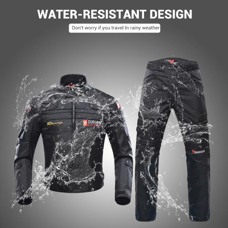 DUHAN Windproof Racing Suit Protective Gear Armor Motorcycle Jacket+Motorcycle Pants Hip Protector Moto Clothing Set1 free shipping