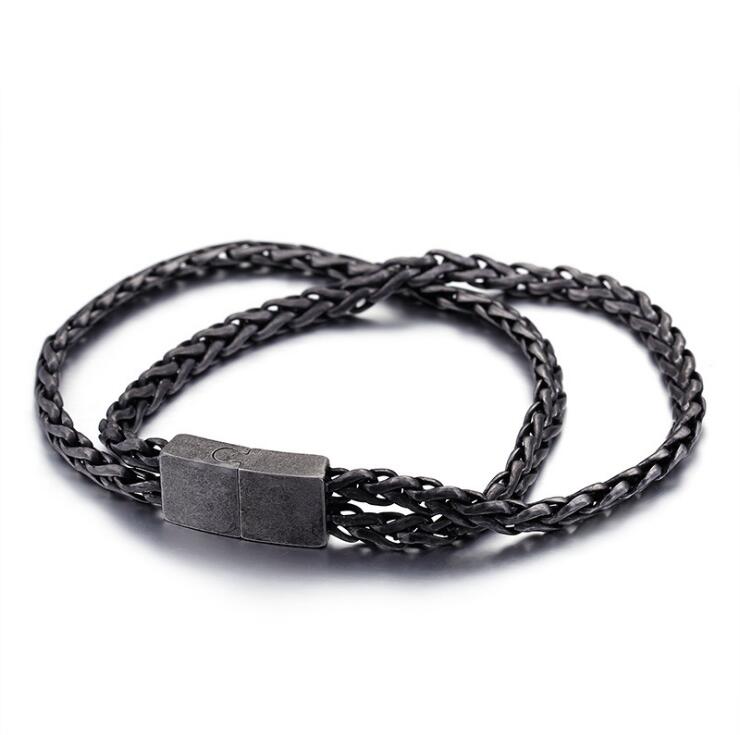 Vintage Black Stainless Steel Men's Double Chain Link Bracelet Punk Rock Man Hiphop Biker Bracelets & Bangles Jewelry Armbanden
Vintage Black Stainless Steel Men's Double Chain Link Bracelet Punk Rock Man Hiphop Biker Bracelets & Bangles Jewelry Armbanden
