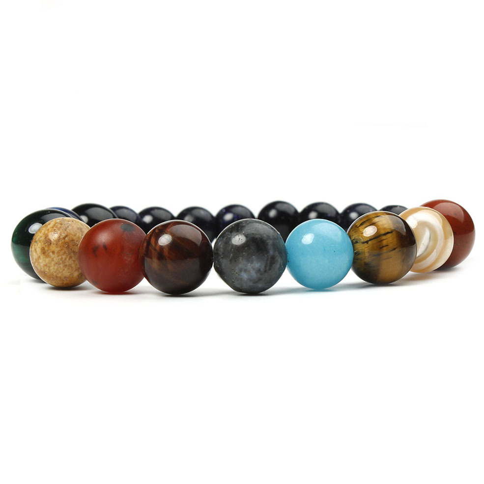 Eight Planets Bead Bracelet Men Natural Stone Universe Yoga Solar Chakra Bracelet for Women Men Jewelry Gifts Drop Shipping