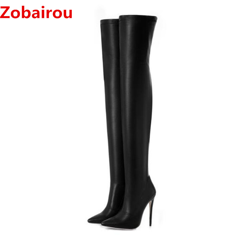 Zobairou 2020 black leather sexy crotch high boots extreme rubber high heels botas overknee snow booties scarpe shoes woman, As picture
Zobairou 2020 black leather sexy crotch high boots extreme rubber high heels botas overknee snow booties scarpe shoes woman, As picture