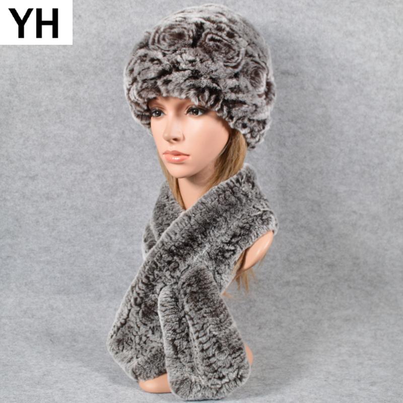 Russia 2 Pieces Sets Knit Real Rex Fur Hat Scarf Lady Rex Fur Cap Scarves Natural Ring Shawl Hats, Grey 2
Russia 2 Pieces Sets Knit Real Rex Fur Hat Scarf Lady Rex Fur Cap Scarves Natural Ring Shawl Hats, Grey 2