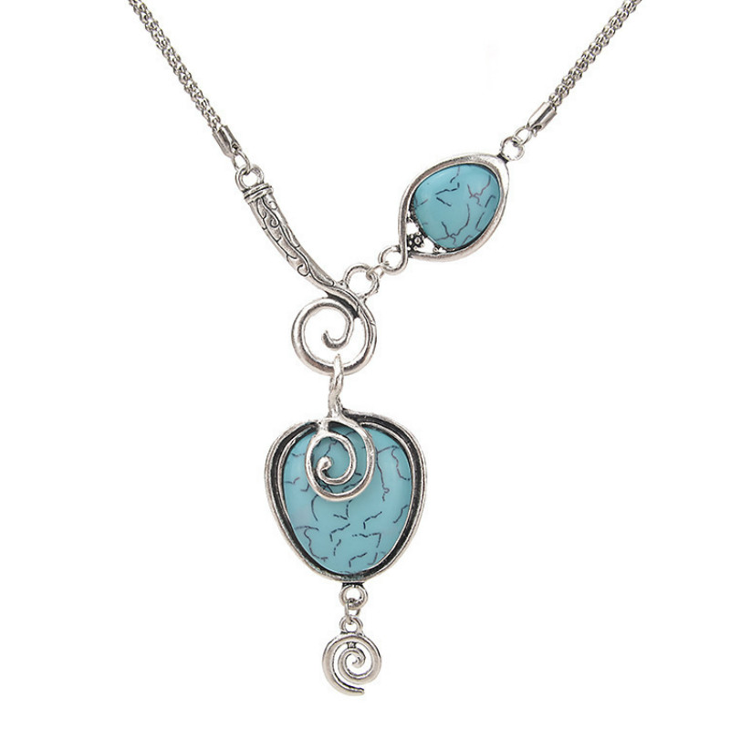 Ethnic Style Vintage Pendant Necklace For Women Bohemian Exaggerated Temperament Irregular Geometric Blue Stone Necklace
Ethnic Style Vintage Pendant Necklace For Women Bohemian Exaggerated Temperament Irregular Geometric Blue Stone Necklace