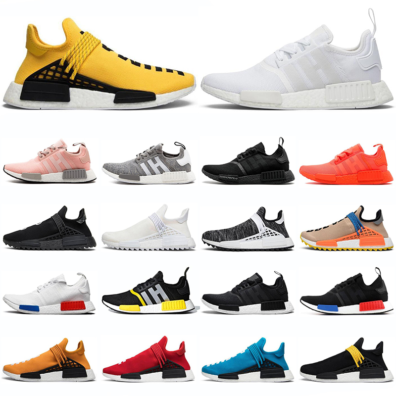 

2020 NMD R1 Hu human race men women running shoes Pharrell Williams triple black white Nerd Pale nude yellow mens trainers sports sneakers, #2