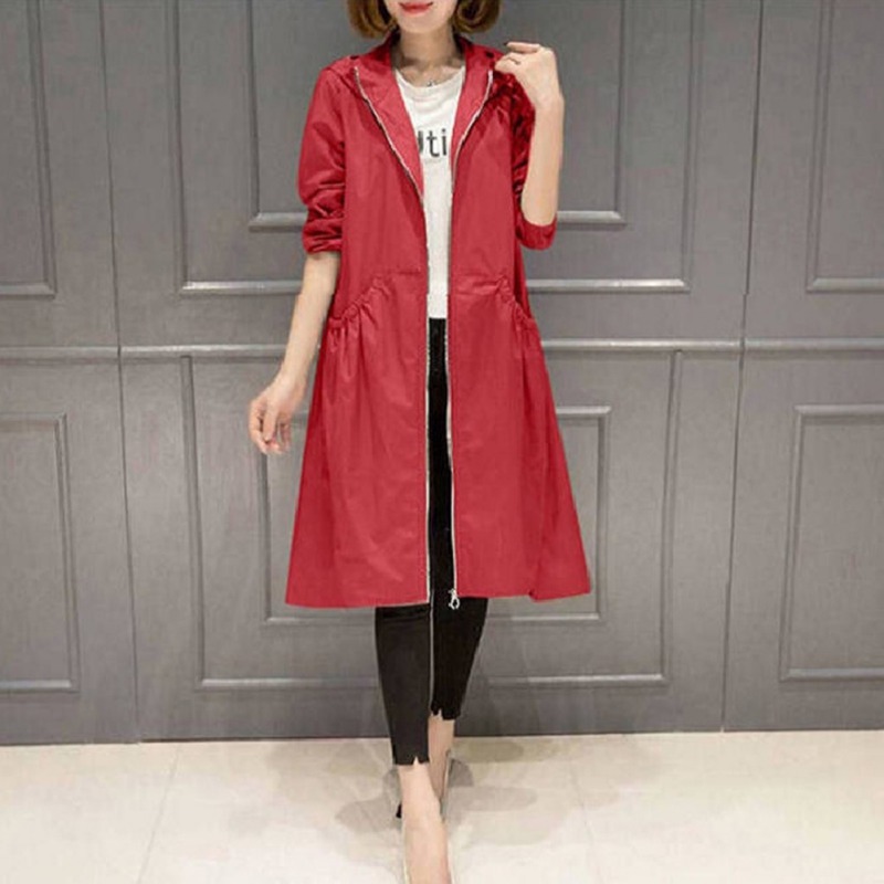 Hooded Business Women's Wear Autumn Classic Long Trench Coat Women Casual Thin Windbreaker Female Overcoat pullover Coat
Hooded Business Women's Wear Autumn Classic Long Trench Coat Women Casual Thin Windbreaker Female Overcoat pullover Coat