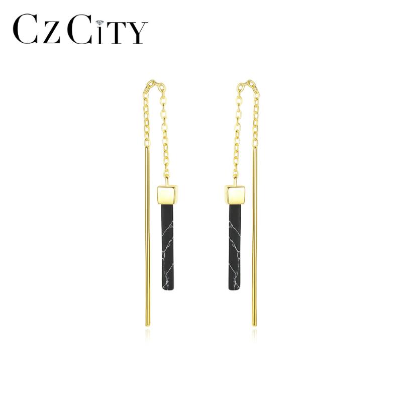 CZCITY Genuine 925 Sterling Silver Gold Plated Tassel Drop Earrings for Women Anniversary Fine Jewelry Turquoise Brincos SE0431
CZCITY Genuine 925 Sterling Silver Gold Plated Tassel Drop Earrings for Women Anniversary Fine Jewelry Turquoise Brincos SE0431