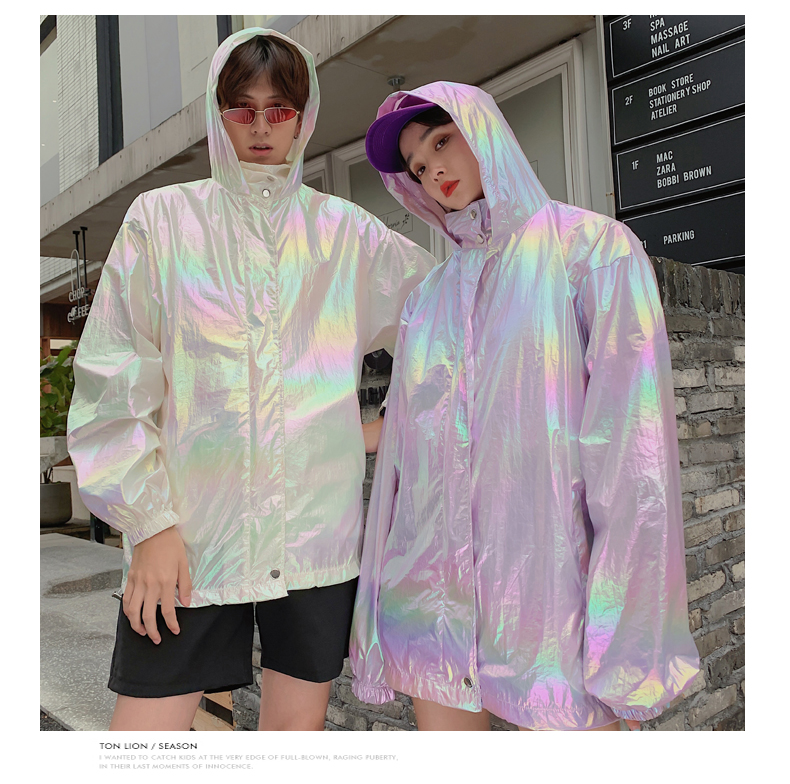 Plus Size Oversized Woman Man High Streetwear Contrast Laser Pocket Zipper Hooded Jacket Windbreaker Summer Sun Outfit Thin Coat, Lavender
Plus Size Oversized Woman Man High Streetwear Contrast Laser Pocket Zipper Hooded Jacket Windbreaker Summer Sun Outfit Thin Coat, Lavender