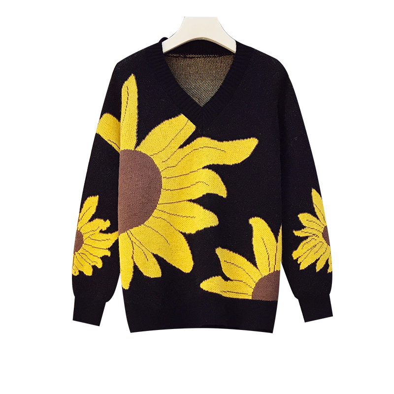 Women Sweaters Winter Floral Printed Knitted Pullovers Loose Deep V-neck Sweater Streetwear Korean Ropa Mujer Jumper W051, Black
Women Sweaters Winter Floral Printed Knitted Pullovers Loose Deep V-neck Sweater Streetwear Korean Ropa Mujer Jumper W051, Black
