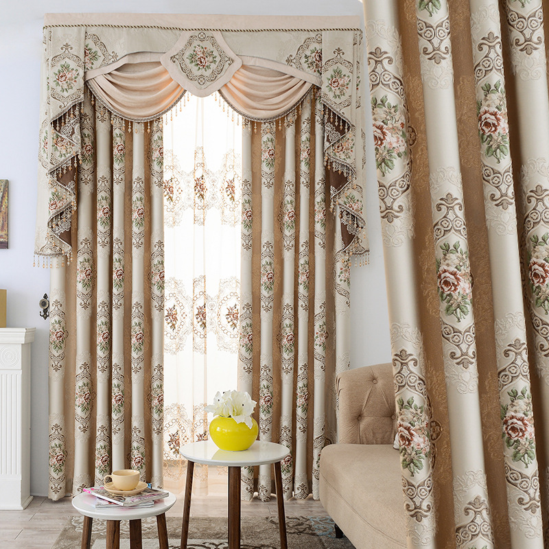 Embossed embroidered curtains High degree of shading and heat insulation Chenille curtains Living room bedroom