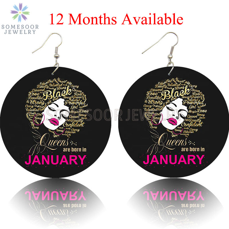 SOMESOOR Printed 12 Months Black Queen Are Born In African Wood Drop Earrings Afro Natural Hair Design Jewelry For Women Gifts
SOMESOOR Printed 12 Months Black Queen Are Born In African Wood Drop Earrings Afro Natural Hair Design Jewelry For Women Gifts