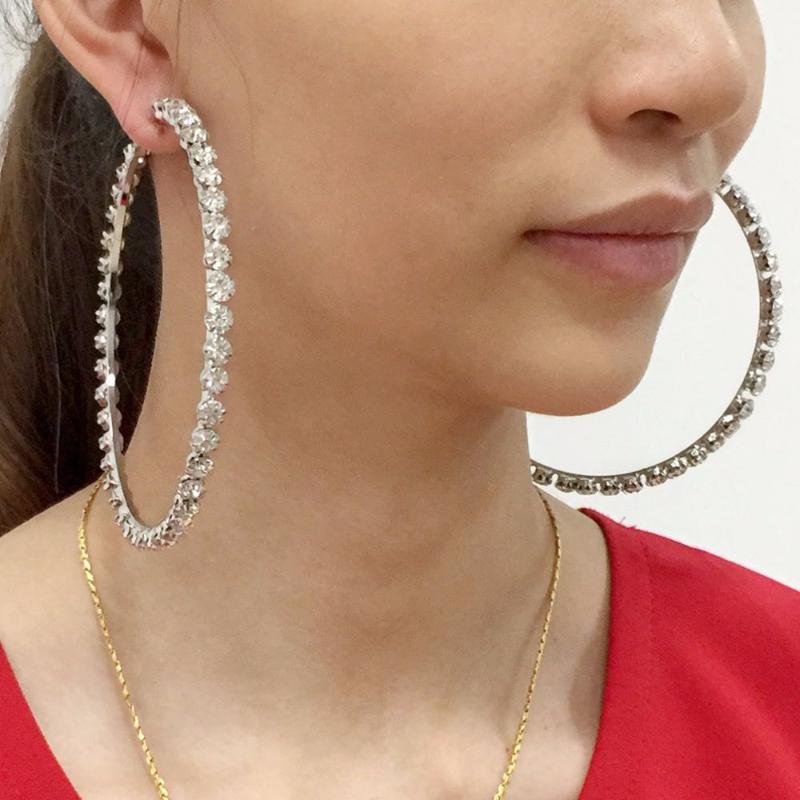Shiny Rhinestone Big Hoop Earrings for Women Round Circle Aros Aretes Round Hoop Earrings Jewelry for Gift Female
Shiny Rhinestone Big Hoop Earrings for Women Round Circle Aros Aretes Round Hoop Earrings Jewelry for Gift Female