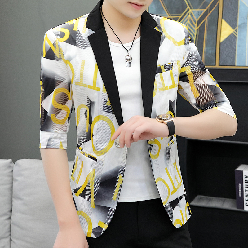 Men's Suits & Blazers Hombre De Chaquetas Vestir 2021 Summer Letter Printing Thin Male Blazer Suit Half-sleeve Small Sunscreen Clothes, White;black
Men's Suits & Blazers Hombre De Chaquetas Vestir 2021 Summer Letter Printing Thin Male Blazer Suit Half-sleeve Small Sunscreen Clothes, White;black