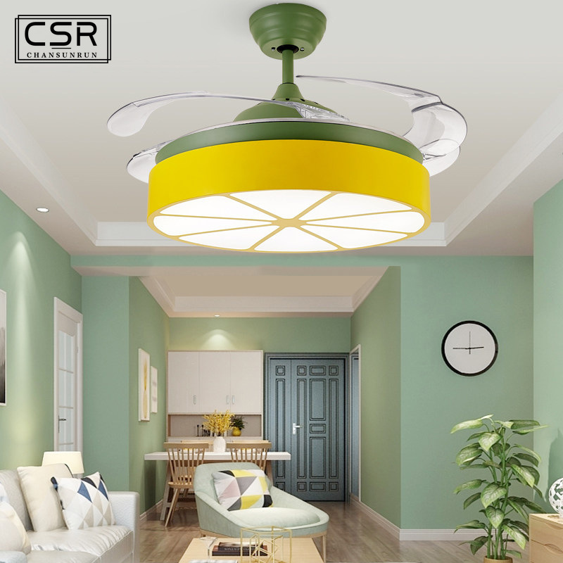 High Quality Lemon LED Fan Lamp Changing Light Modern LED Invisible Ceiling Fan Light Remote Control Ceiling Lamp for Kids Room
High Quality Lemon LED Fan Lamp Changing Light Modern LED Invisible Ceiling Fan Light Remote Control Ceiling Lamp for Kids Room