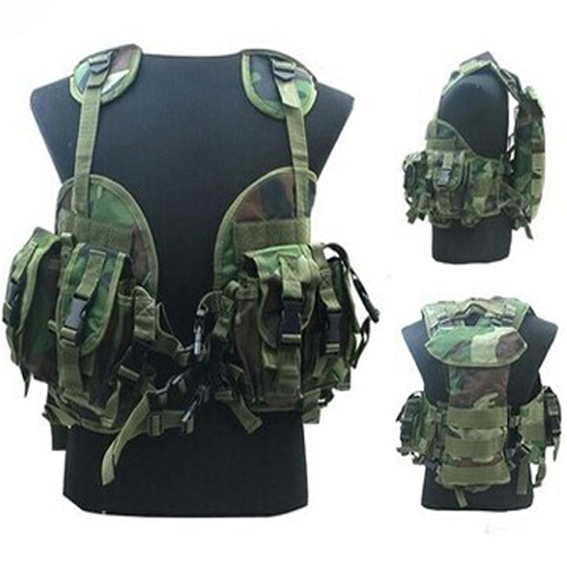 

Tactical Army War Game Paintball Hunting Vest Outdoor Sport Training Combat Body Armor Molle Protection Vest, Black