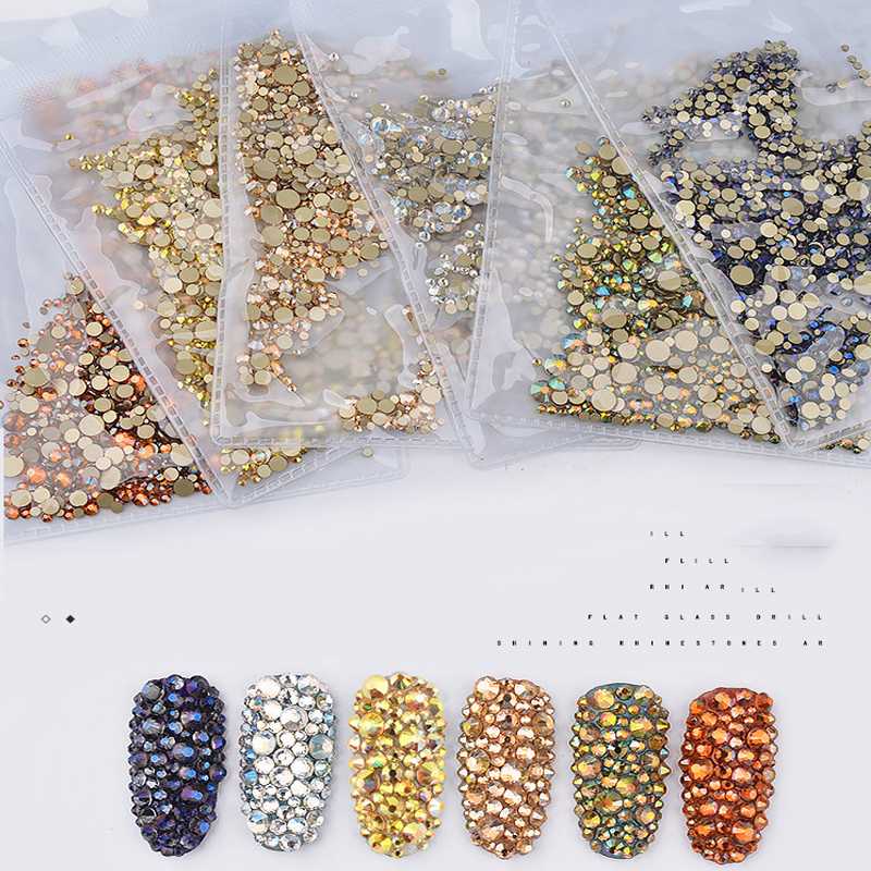 Mixed-size 1440pcs/Pack Crystal Rhinestones Non Hotfix Gold Flatback For Nail Art Decorations Rhinestones 3d Glass Charms ZD01
Mixed-size 1440pcs/Pack Crystal Rhinestones Non Hotfix Gold Flatback For Nail Art Decorations Rhinestones 3d Glass Charms ZD01