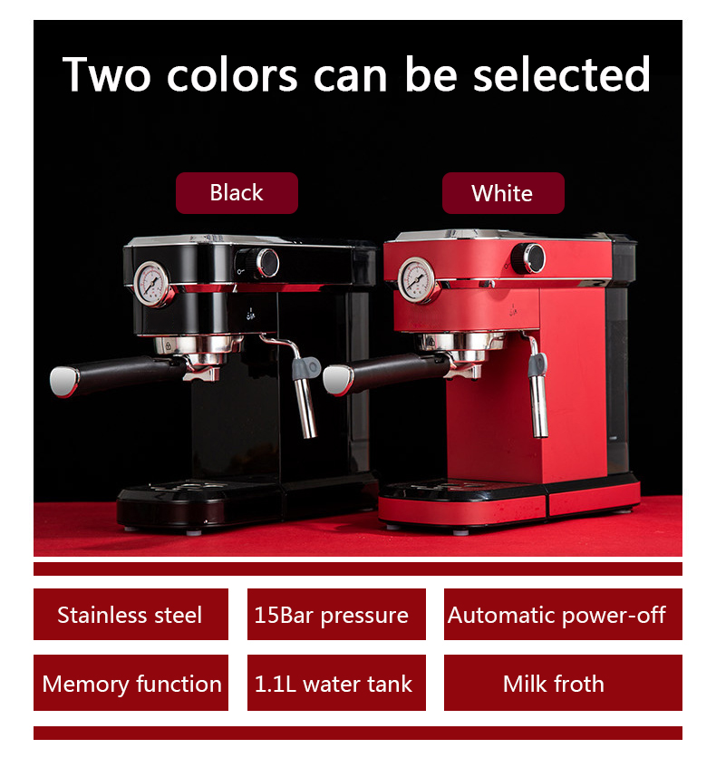 CUKYI Italy espresso coffee machine 1.1L 15 BAR High Pressure Steam semi automatic coffee maker with vaporizer
CUKYI Italy espresso coffee machine 1.1L 15 BAR High Pressure Steam semi automatic coffee maker with vaporizer