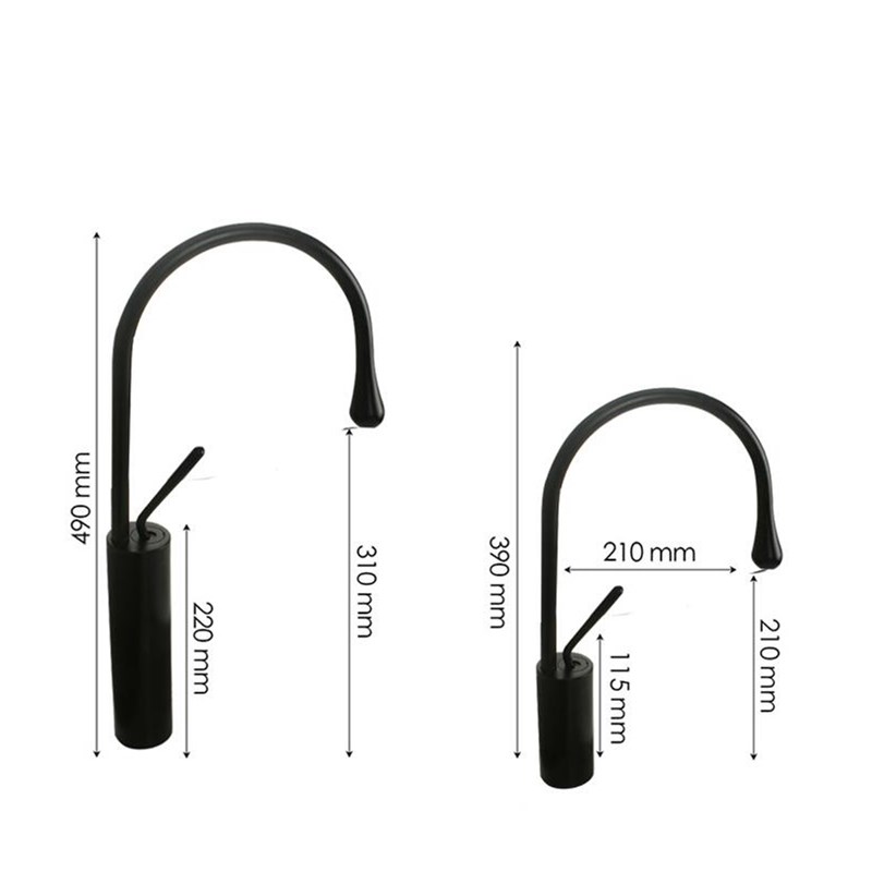 Bathroom Sink Faucets Basin Black Gold Faucet For Mixer Tall Taps Waterfall Single Hole Torneira