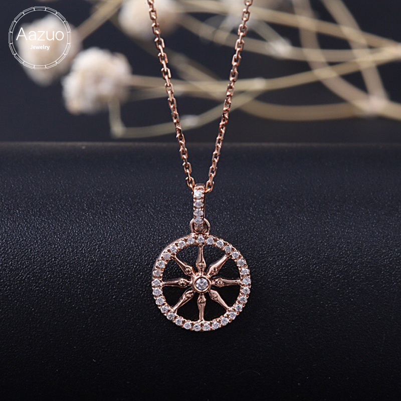Aazuo Real Diamonds 100% 18K Rose Gold Fashion Channeling Pendent With Chain Necklace gifted for Women Wedding Au750
Aazuo Real Diamonds 100% 18K Rose Gold Fashion Channeling Pendent With Chain Necklace gifted for Women Wedding Au750