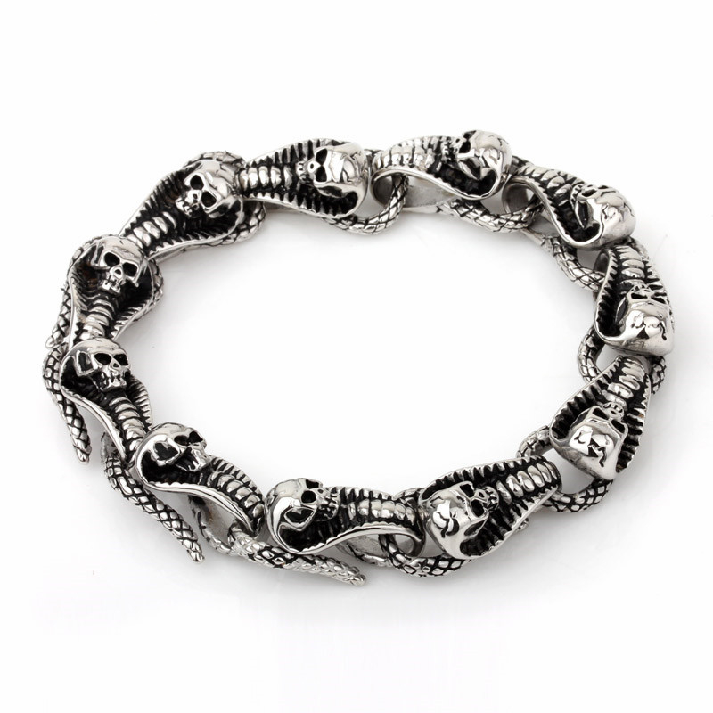 Fashion Punk Stainless Steel Skull Charm Bracelets 22.5cm Rock Cool Bracelets Bangles Men's Pulsera Jewelry Gift
Fashion Punk Stainless Steel Skull Charm Bracelets 22.5cm Rock Cool Bracelets Bangles Men's Pulsera Jewelry Gift