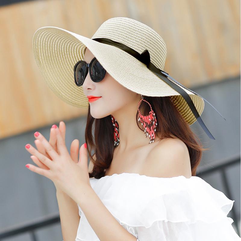 Outdoor Travel Bowknot Embellish Sunproof Women Girls Holiday Wide Brim Straw Hat Beach Braided Summer Casual Foldable, Black
Outdoor Travel Bowknot Embellish Sunproof Women Girls Holiday Wide Brim Straw Hat Beach Braided Summer Casual Foldable, Black