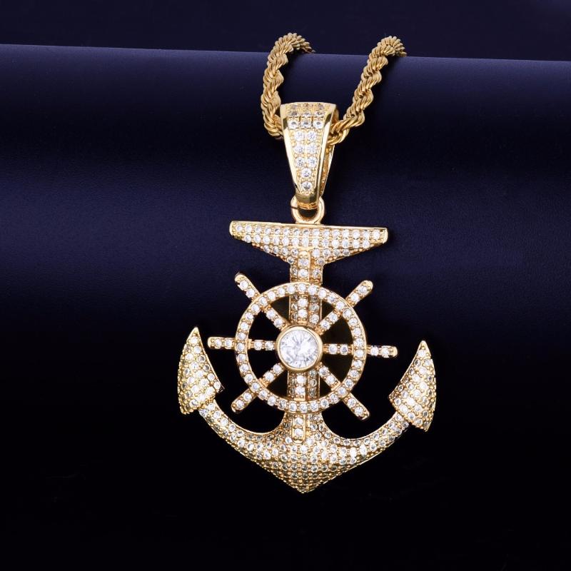 Pendant Necklaces Hip Hop Iced Out Micro Zircon Anchor Cross Exaggeration Necklace Stainless Steel Men Classic Creative Jewelry
Pendant Necklaces Hip Hop Iced Out Micro Zircon Anchor Cross Exaggeration Necklace Stainless Steel Men Classic Creative Jewelry