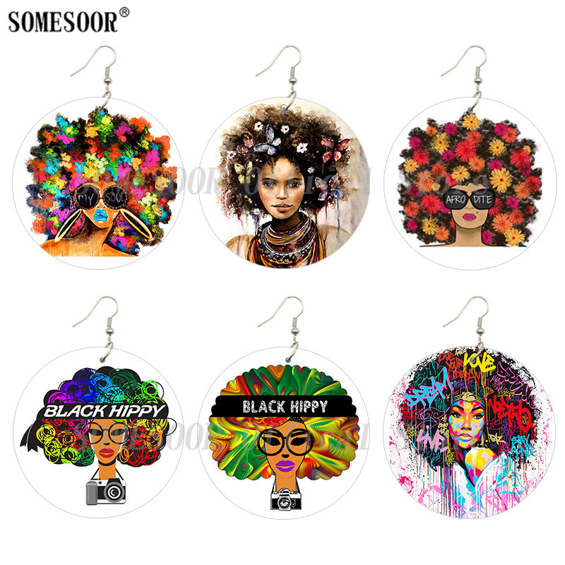 SOMESOOR My Soul Afro Dite Natural Hair Wooden Drop Earrings Black Hippy Draw Portrait Printed Wood Locs Dope For Women Gifts
SOMESOOR My Soul Afro Dite Natural Hair Wooden Drop Earrings Black Hippy Draw Portrait Printed Wood Locs Dope For Women Gifts