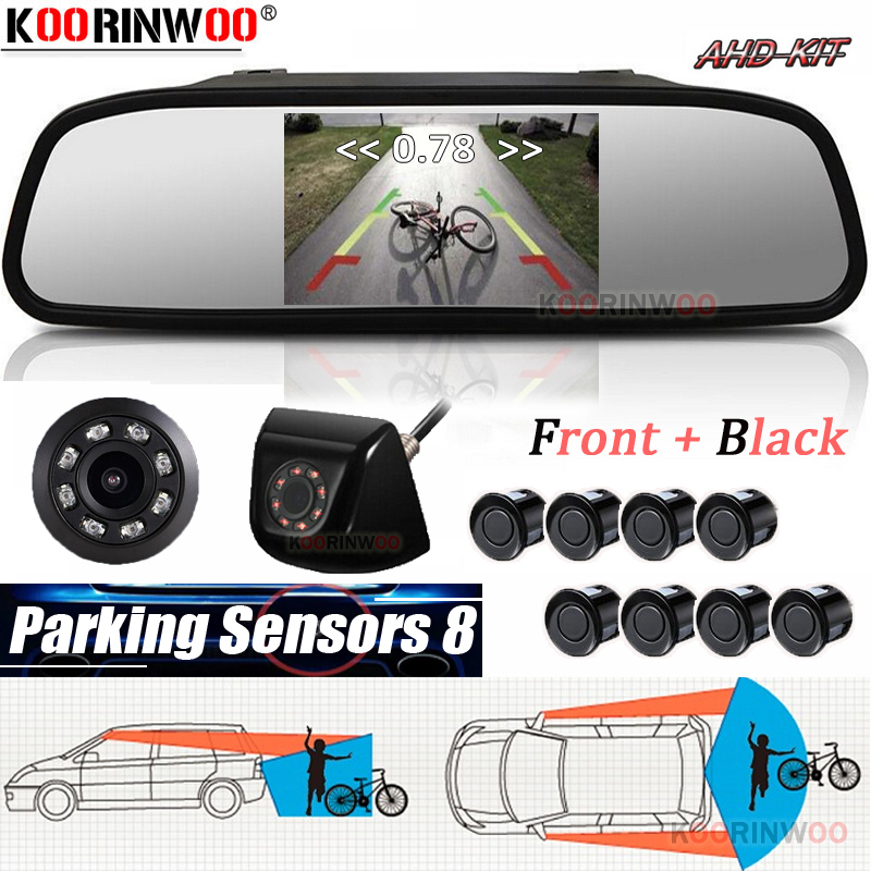 Koorinwoo Parktronic For Car alarm 4 Parking sensors 8 Reverse start stop With Mirror monitor Rear camera Front
Koorinwoo Parktronic For Car alarm 4 Parking sensors 8 Reverse start stop With Mirror monitor Rear camera Front