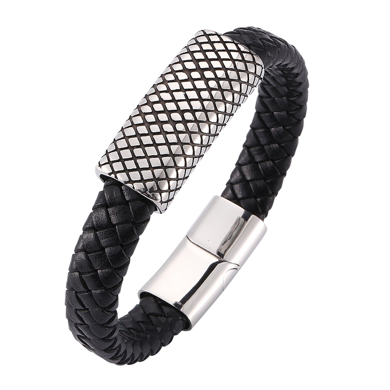 Fashion Men Jewelry Stainless Steel Charm Bracelet Leather Woven Men Magnetic buckle Bracelet Jewelry Gifts SP0323
Fashion Men Jewelry Stainless Steel Charm Bracelet Leather Woven Men Magnetic buckle Bracelet Jewelry Gifts SP0323