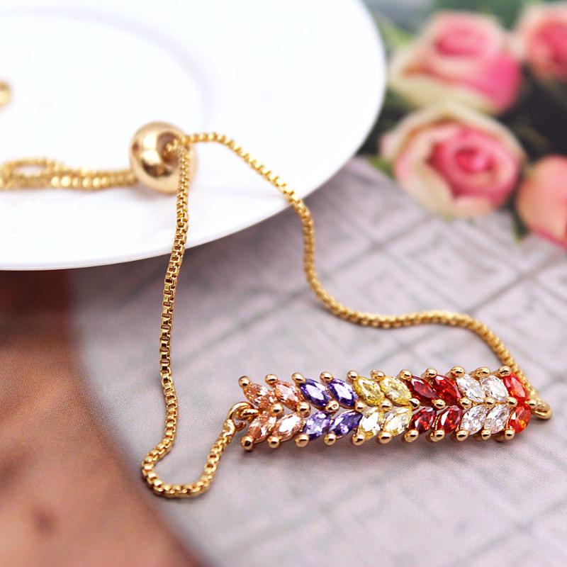 New Style rainbow Adjustable Charms Bracelets Copper Micro Pave CZ Chain Bracelets For Women or girl DIY Accessories Gift
New Style rainbow Adjustable Charms Bracelets Copper Micro Pave CZ Chain Bracelets For Women or girl DIY Accessories Gift