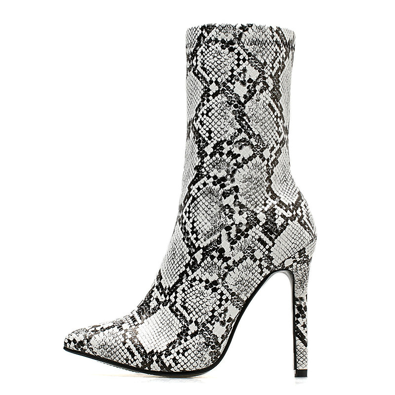 2020 Autumn Snake Grain Women's Slip-up Boots Stiletto Super High-heeled Fashion Boots 35-42 Large Size Mid-Calf, White
2020 Autumn Snake Grain Women's Slip-up Boots Stiletto Super High-heeled Fashion Boots 35-42 Large Size Mid-Calf, White