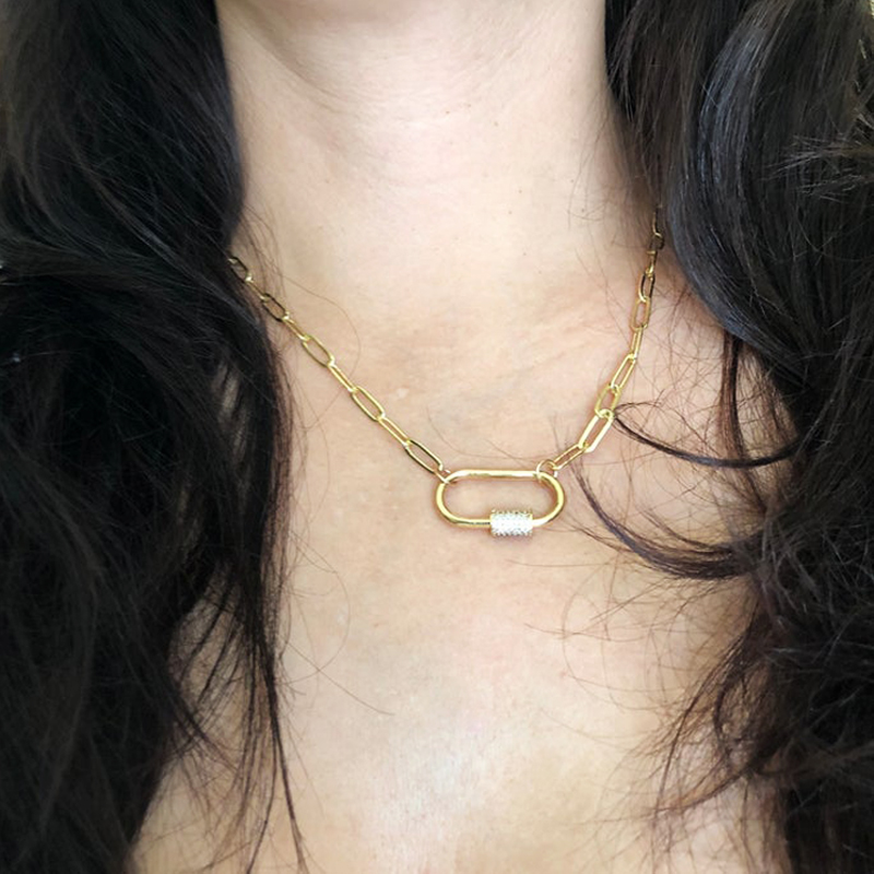 women fashion exquisite spiral buckle pendant necklace openable carabiner punk paper clip chain choker 2020 trendy accessories
women fashion exquisite spiral buckle pendant necklace openable carabiner punk paper clip chain choker 2020 trendy accessories
