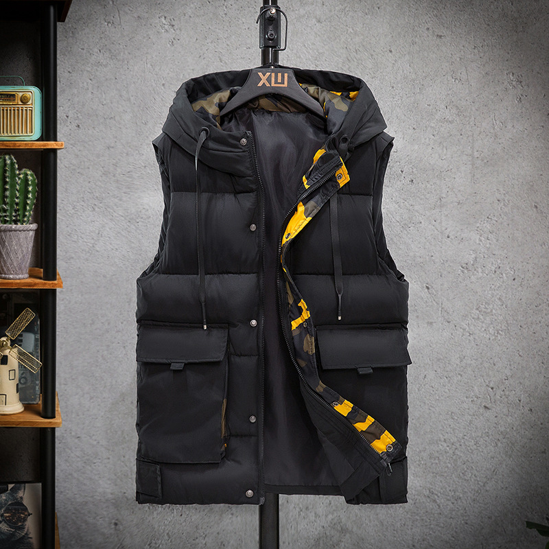 Cotton Vest Men Matching Down Cotton Waistcoat 2020 Autumn and Winter Hooded Multi-Pockets Tooling Cold Protective Jacket, Gray
Cotton Vest Men Matching Down Cotton Waistcoat 2020 Autumn and Winter Hooded Multi-Pockets Tooling Cold Protective Jacket, Gray