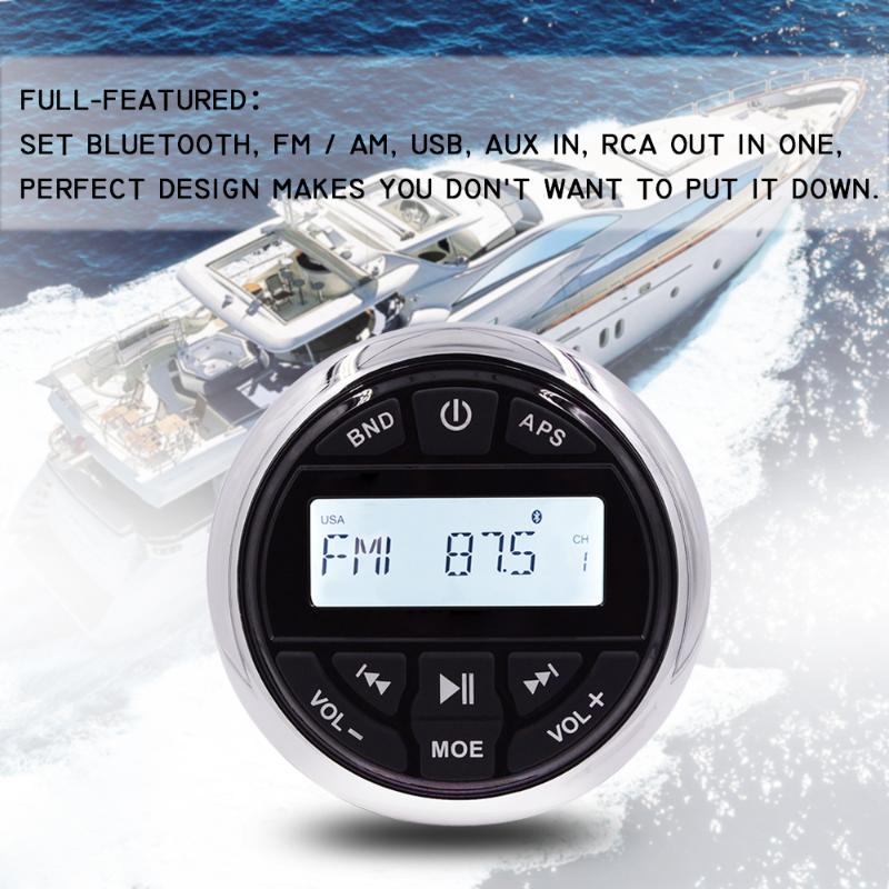 Waterproof Marine Audio Bluetooth Stereo Radio FM AM Receiver Outdoor Media Car MP3 Player For Boat ATV UTV RV Tractor Motorcycl
Waterproof Marine Audio Bluetooth Stereo Radio FM AM Receiver Outdoor Media Car MP3 Player For Boat ATV UTV RV Tractor Motorcycl