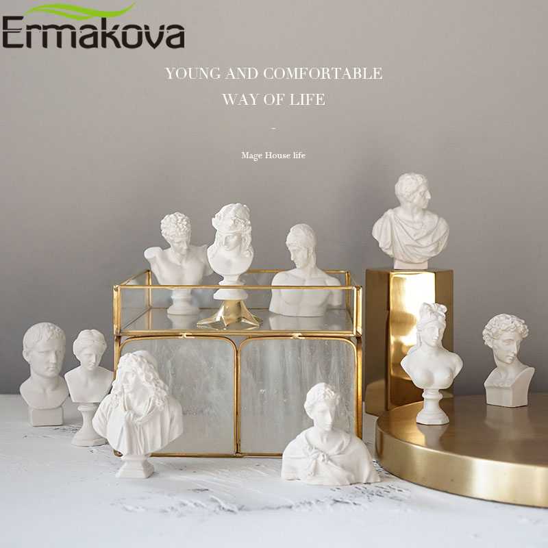 ERMAKOVA 10 Pcs/Set Different Plaster Bust Figurine Mini Ancient Greek Roman Mythology Figure Bust Sketch Statue Home Decoration 
ERMAKOVA 10 Pcs/Set Different Plaster Bust Figurine Mini Ancient Greek Roman Mythology Figure Bust Sketch Statue Home Decoration