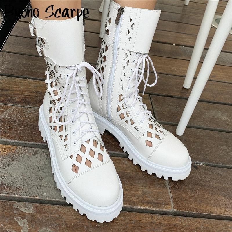 Genuine Leather Black White Punk Boots Hollow Out Buckles Leather Female Shoes Lace Up Ankle Boots Ladies Casual Zapatos Mujer
Genuine Leather Black White Punk Boots Hollow Out Buckles Leather Female Shoes Lace Up Ankle Boots Ladies Casual Zapatos Mujer