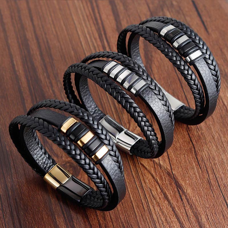 New Fashion 3-Layer Leather PU Steel Magnetic Buckle Bracelet Men's Bracelet 1PC Birthday Gift Punk Style 3 Kinds
New Fashion 3-Layer Leather PU Steel Magnetic Buckle Bracelet Men's Bracelet 1PC Birthday Gift Punk Style 3 Kinds