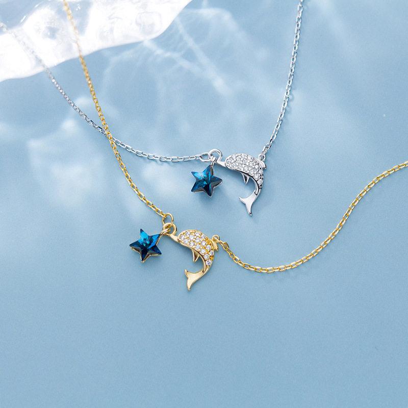 Chains 925 Sterling Silver Necklaces Clever Dolphin Collarbone Stars For Women Collares Elegant Engagement Jewelry Gift
Chains 925 Sterling Silver Necklaces Clever Dolphin Collarbone Stars For Women Collares Elegant Engagement Jewelry Gift