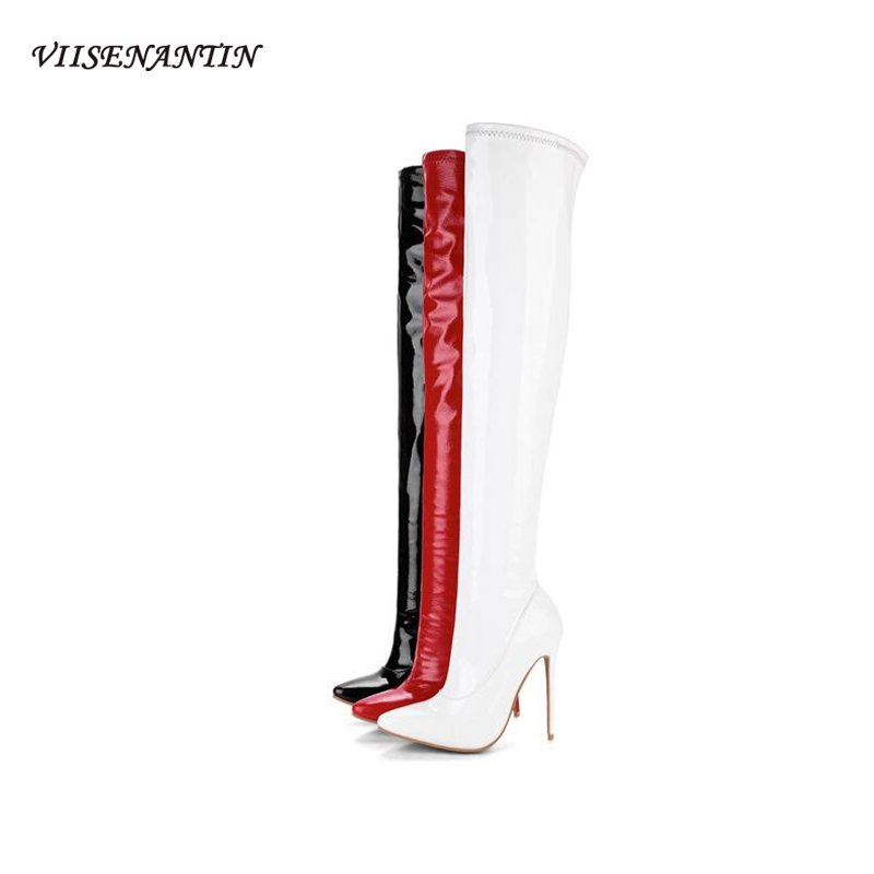 VIISENANTIN 2020 Sexy Super-high Stiletto Heel Nightclub Knee Boots Pointed Toe Patent Leather Stage Performance Boots Women, Zipper side
VIISENANTIN 2020 Sexy Super-high Stiletto Heel Nightclub Knee Boots Pointed Toe Patent Leather Stage Performance Boots Women, Zipper side