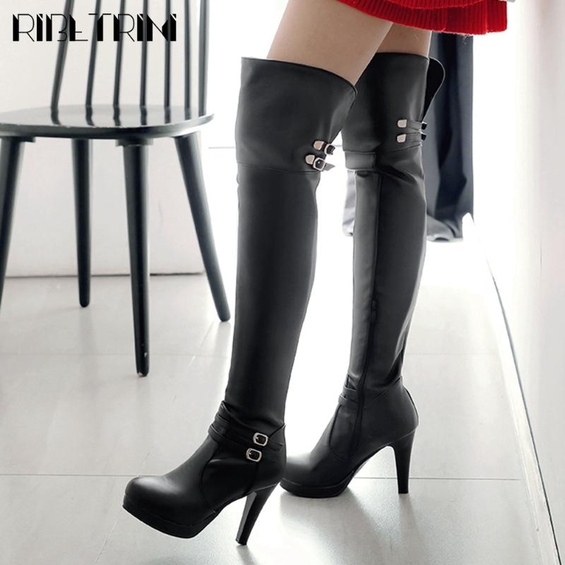 RIBETRINI Plus Size 32-48 Ladies Round Toe Spike High Heels Zip Over The Knee Shoes Thigh High Women Boots Buckle Boots, White
RIBETRINI Plus Size 32-48 Ladies Round Toe Spike High Heels Zip Over The Knee Shoes Thigh High Women Boots Buckle Boots, White