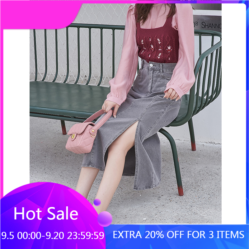 MISHOW 2020 Autumn Skirts Women Slits Mid Calf Demin Casual Bottom Female Clothing MX20C1906, Gray
MISHOW 2020 Autumn Skirts Women Slits Mid Calf Demin Casual Bottom Female Clothing MX20C1906, Gray