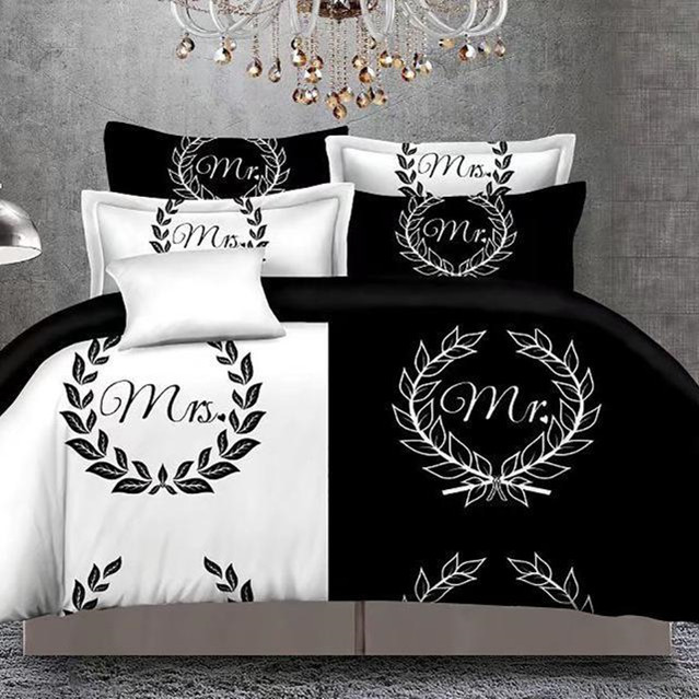 Black&white Her Side His Side Bedding Sets Size Double Bed 3pcs Bed Linen Couples Duvet Cover Set, Style 1
Black&white Her Side His Side Bedding Sets Size Double Bed 3pcs Bed Linen Couples Duvet Cover Set, Style 1