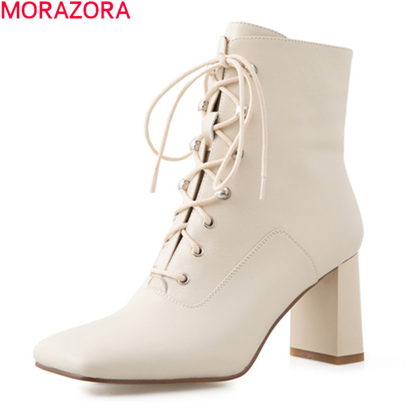 MORAZORA 2020 New hot sale ankle boots genuine leather fashion ladies shoes thick high heels square toe women boots, Black
MORAZORA 2020 New hot sale ankle boots genuine leather fashion ladies shoes thick high heels square toe women boots, Black