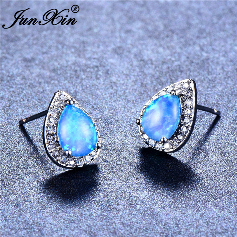 JUNXIN Silver Color Anti-Allergy Stud Earrings For Women Blue Fire Opal Water Drop Stone Birthstone Earrings Gifts
JUNXIN Silver Color Anti-Allergy Stud Earrings For Women Blue Fire Opal Water Drop Stone Birthstone Earrings Gifts