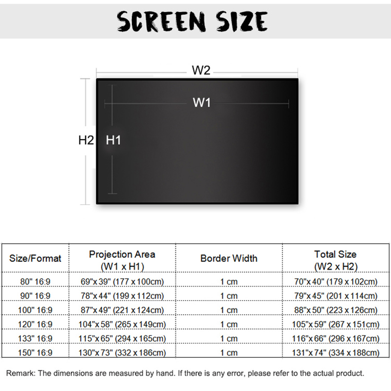 Projection Screens Ambient Light Rejecting ALR Thin Frame 80 90 100 120 133 Inch Fixed Projector Screen For Home Theater Projection1