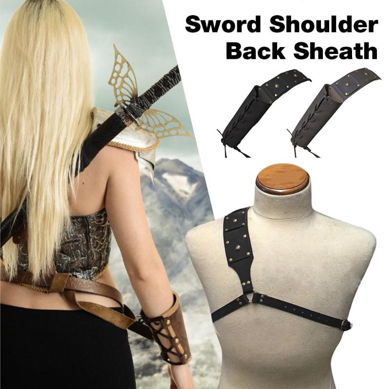 Medieval Retro Sword Shoulder Back Sheath Frog Holder Scabbard Larp Knight Costume Gear Rapier Ring Belt Holster Scabbard, Chocolate
Medieval Retro Sword Shoulder Back Sheath Frog Holder Scabbard Larp Knight Costume Gear Rapier Ring Belt Holster Scabbard, Chocolate