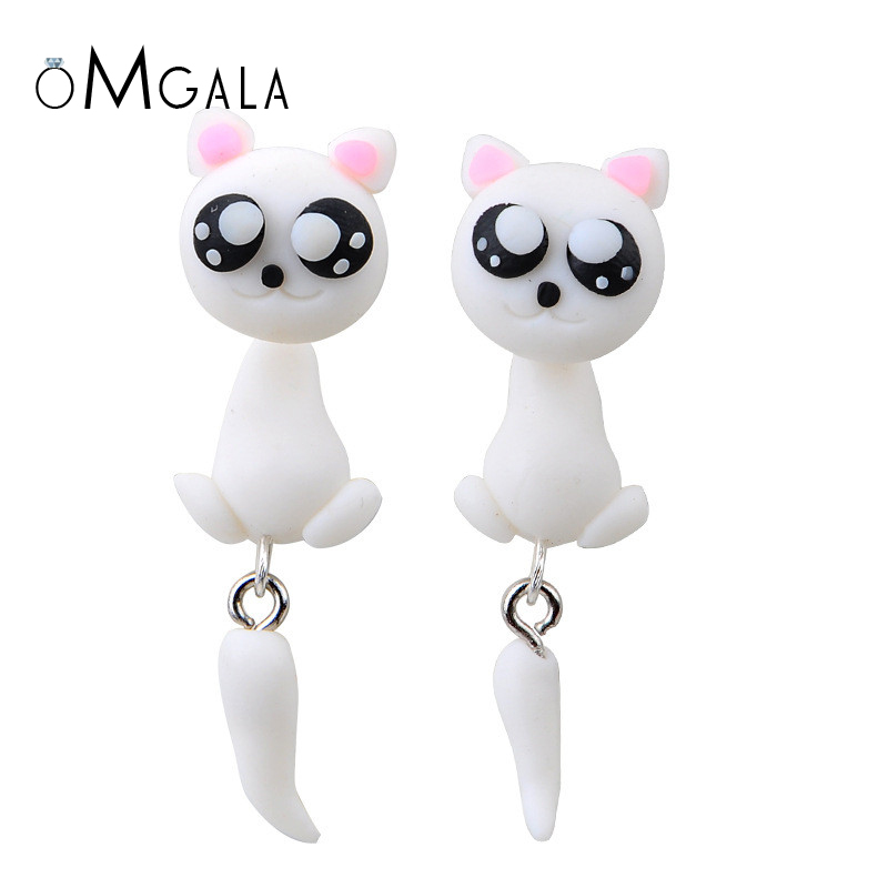 OMGALA Handmade Polymer Clay Stud Earrings Cartoon White Cat Earrings DIY Cute Animal For Women Girls Gifts Brincos
OMGALA Handmade Polymer Clay Stud Earrings Cartoon White Cat Earrings DIY Cute Animal For Women Girls Gifts Brincos