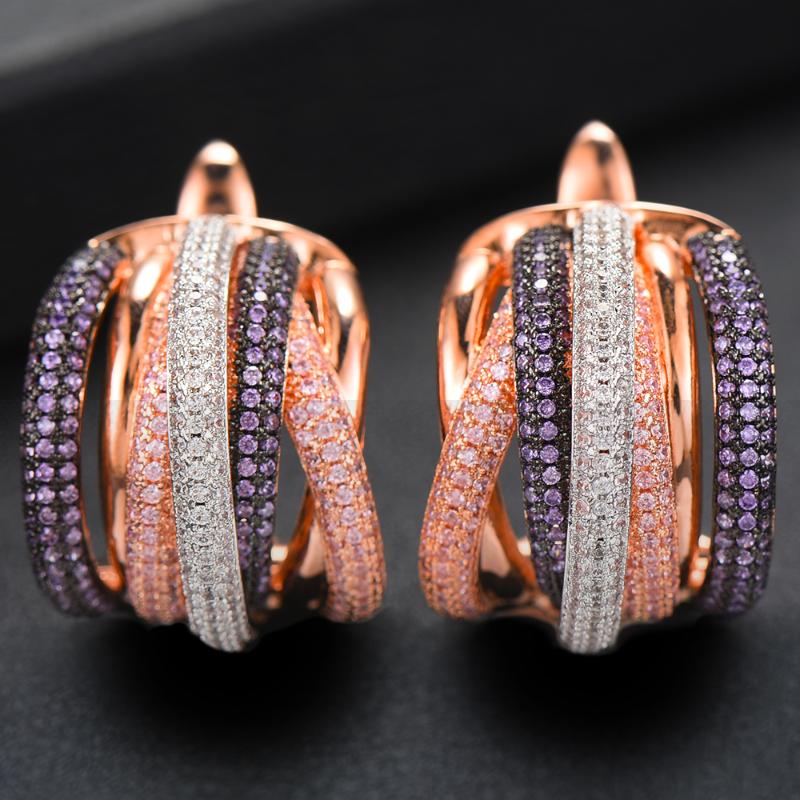 GODKI 25mm Luxury Twist Braided Colorful Full Mirco Pink Cubic Zirconia Setting European Wedding Clasp Earring Fashion Jewelry
GODKI 25mm Luxury Twist Braided Colorful Full Mirco Pink Cubic Zirconia Setting European Wedding Clasp Earring Fashion Jewelry
